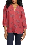 Nydj High-low Crepe Blouse In Joliet