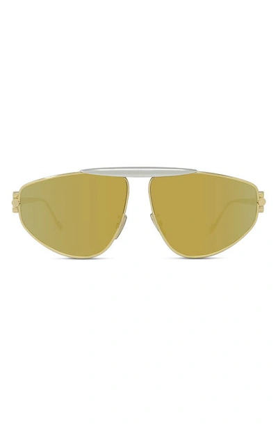 Loewe Anagram 61mm Pilot Sunglasses In Gold Brown