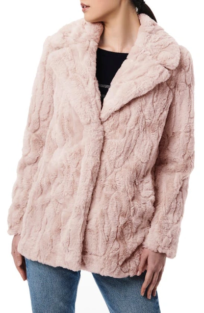 Bernardo Faux Fur Jacket In Petal Pink