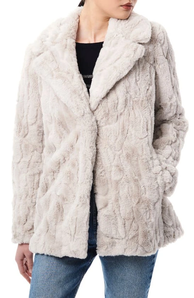 Bernardo Faux Fur Jacket In Grey Fox