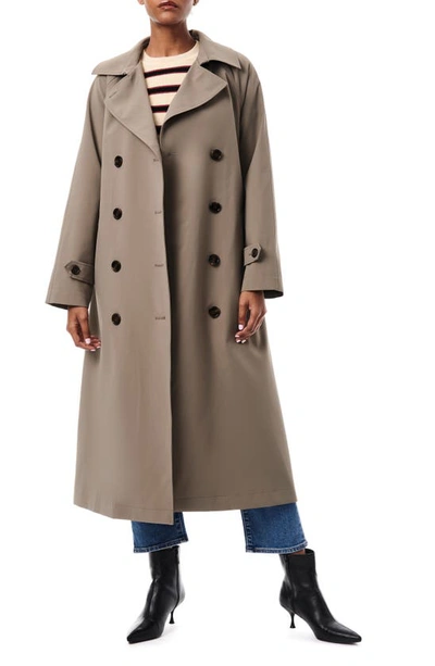 Bernardo Double Breasted Trench Coat In Smoke