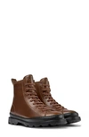 Camper Brutus Lace-up Boots In Medium Brown