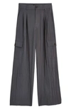 Madewell Drapey Wide Leg Cargo Pants In Thunder Cloud