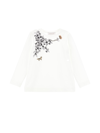 Monnalisa Ramage Cotton T-shirt In Cream