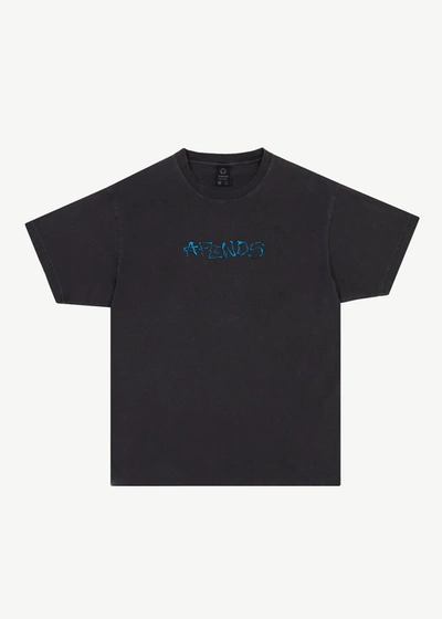 Afends Boxy Logo T-shirt In Black