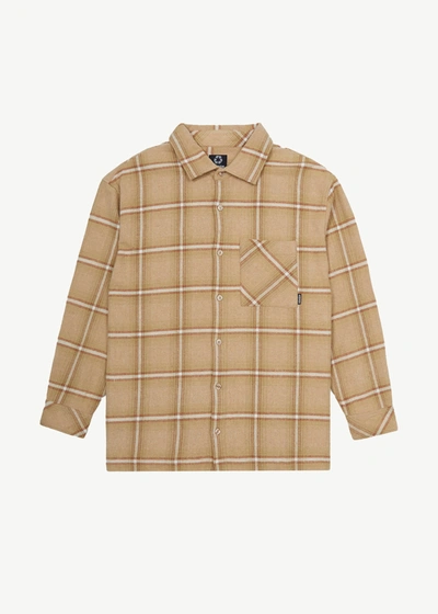 Afends Flannel Long Sleeve Shirt In Brown