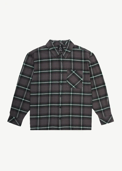 Afends Flannel Long Sleeve Shirt In Black