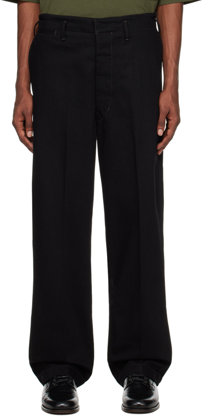 Lemaire Black Maxi Trousers In Bk999 Black