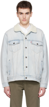 Levi's Relaxed Fit Sherpa Trucker Jacket In Rainy Haze
