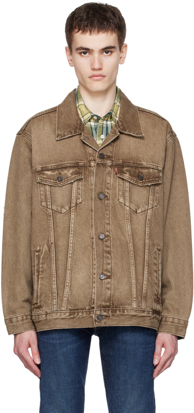 Levi's Brown Button Denim Jacket In The Woods