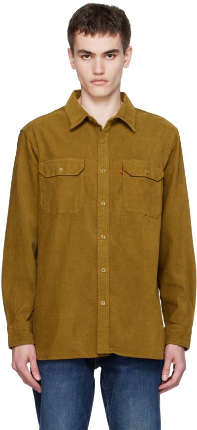 Levi's Yellow Jackson Shirt In Mustard Olive Crdroy