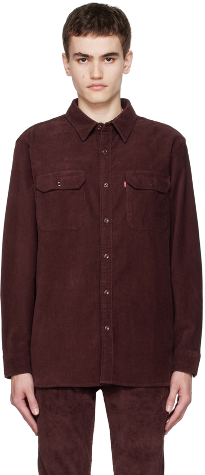 Levi's Burgundy Jackson Shirt In Decadent Choc Cord