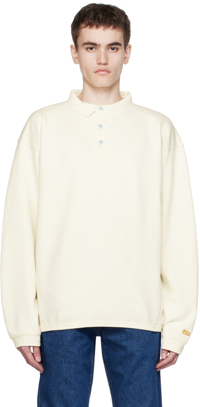 Levi's Cotton-blend Short-button Sweatshirt In Egret