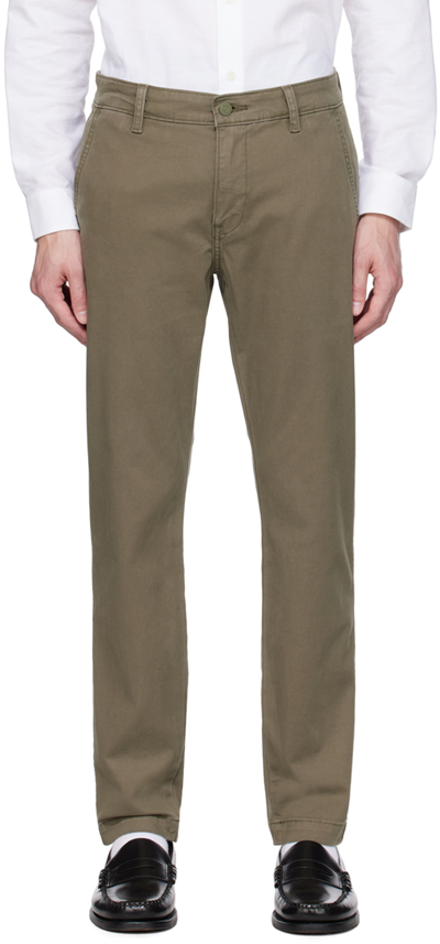 Levi's Khaki Xx Chino Trousers In Bunker Olv Shady Gd