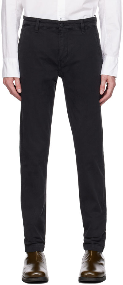 Levi's Black Xx Chino Trousers In Mineral Black Shady