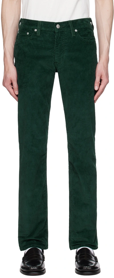 Levi's Green 511 Slim Trousers In Darkest Spruce Cord
