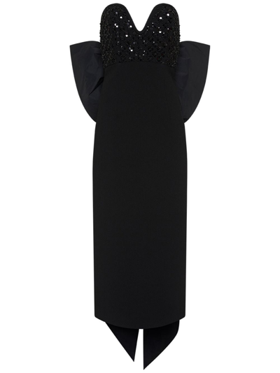 Rebecca Vallance Women's Marie Embellished Bow Midi-dress In Black