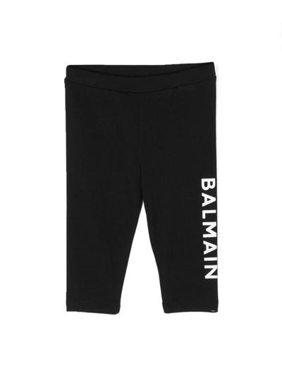 Balmain Babies' Logo-print Leggins In Black