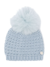 Paz Rodriguez Pompom Knitted Beanie In Blue