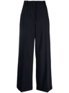 Kenzo Wide-leg Wool Trousers In Blue