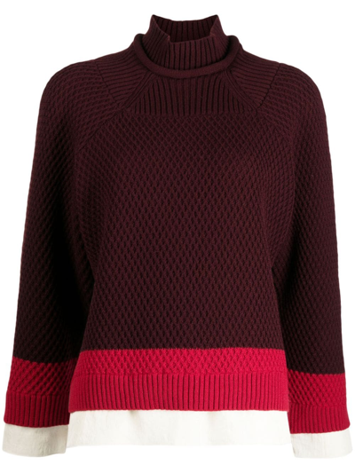 Undercover Intarsia-knit Wool Jumper In Red