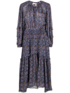 Isabel Marant Étoile Floral-print Crepe Midi Dress In Blue