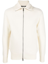 Tagliatore Zip-up Knitted Jumper In Neutrals