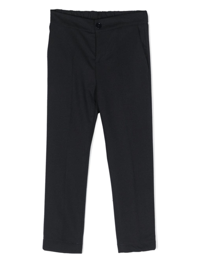 Paolo Pecora Kids' Elasticated-waistband Tailored Trousers In Blue