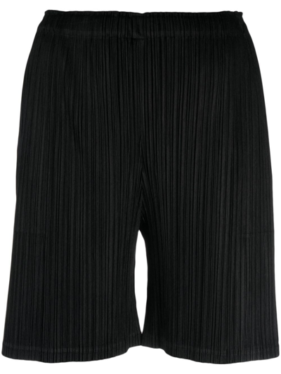 Issey Miyake Thicker Bottoms 1 Pleated Shorts In Black