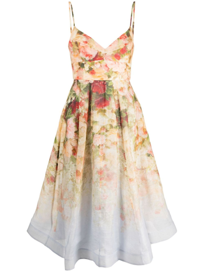 Zimmermann Luminosity Picnic Dress In Rosy Garden Print