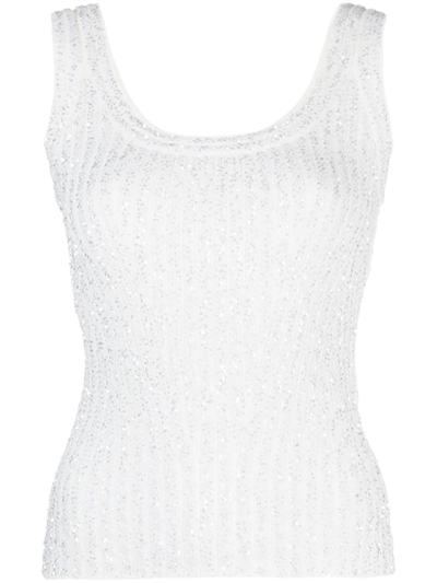 Missoni Sequin-embellished Ribbed Top In Grey