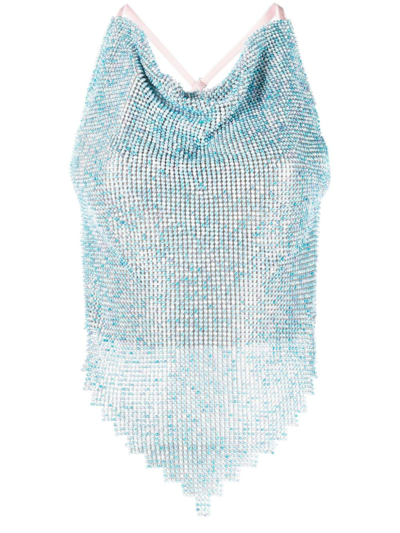Poster Girl Chainmail Effect Asymmetric Top In Blue
