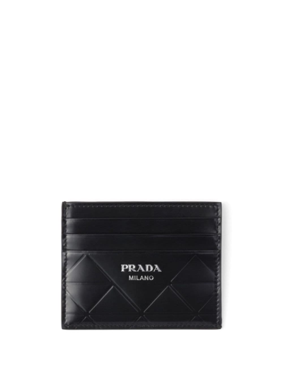 Prada Logo-print Cardholder In Black