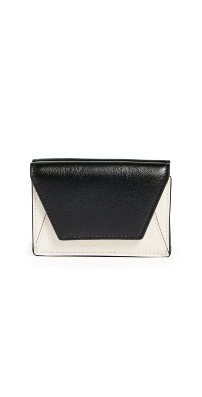 Marni Trifold Wallet In Black/lily White