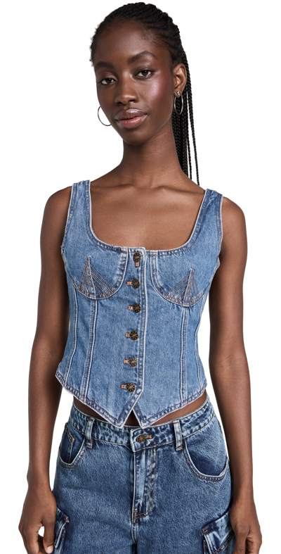 Lioness After Hours Corset In Blue Denim