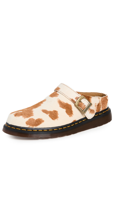 DR. MARTENS' ISHAM MULES JERSEY COW PRINT HAIR ON