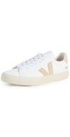 Veja V-12 Leather Extra White Sable Trainers In Extra White Almond