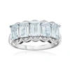 Ross-simons Aquamarine Ring With Diamonds In Sterling Silver In Silver