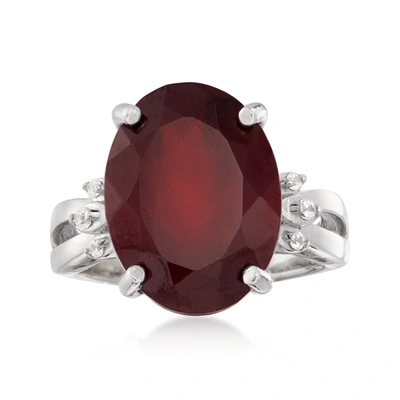 Ross-simons Garnet And . White Topaz Ring In Sterling Silver In Red