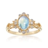 Ross-simons Ethiopian Opal And Diamond-accented Ring In 14kt Yellow Gold In Gold