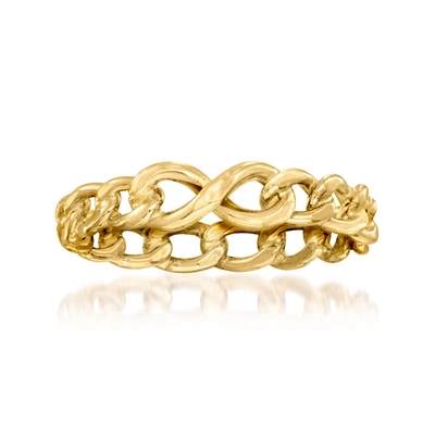 Rs Pure Ross-simons Italian 14kt Yellow Gold Infinity Symbol Curb-link Ring