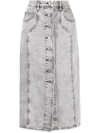 Isabel Marant Étoile Vandy Denim Midi Skirt In Grey
