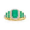 ROSS-SIMONS EMERALD AND . DIAMOND RING IN 14KT YELLOW GOLD