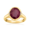 Ross-simons Ruby Ring With Diamond Accents In 14kt Yellow Gold In Red