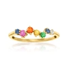 Rs Pure Ross-simons Multi-gemstone Ring With Diamond Accent In 14kt Yellow Gold