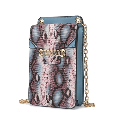 Mkf Collection By Mia K Yael Snake Embossed Vegan Leather Phone Crossbody In Multi