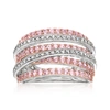 Ross-simons Pink Sapphire And . Diamond Highway Ring In Sterling Silver