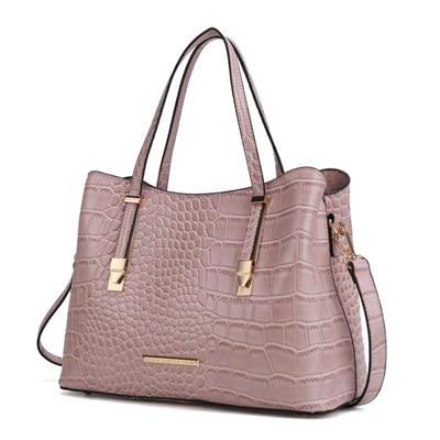 Mkf Collection By Mia K Aurelia Crocodile Embossed Vegan Leather Women's Tote Bag In Purple