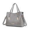Mkf Collection By Mia K Aurelia Crocodile Embossed Vegan Leather Women's Tote Bag In Grey