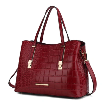 Mkf Collection By Mia K Aurelia Crocodile Embossed Vegan Leather Women's Tote Bag In Red